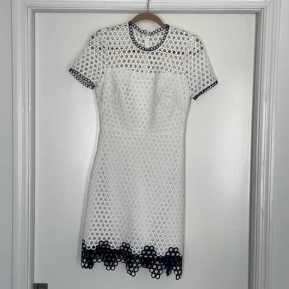Shoshanna Dress - White and Blue - Size 4